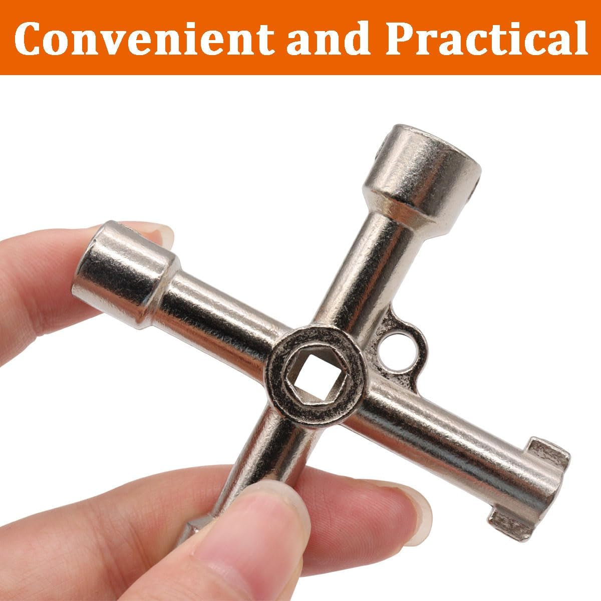 2PCS 4-Way and 6-Way Multifunctional Water Sillcock Key Wrench,Plated Steel Water Wrench Keys,Utility Key Kit for Faucet, Spigots and Valve O-089