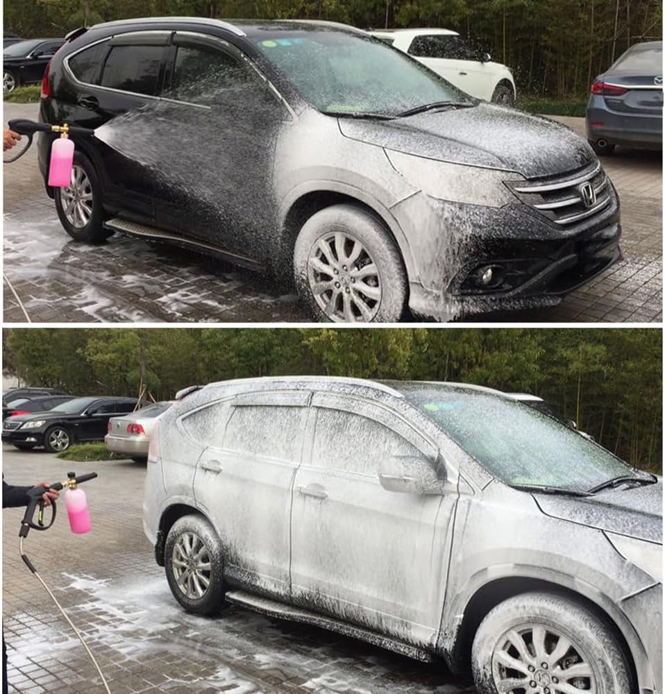 Foam Cannon, 1L Adjustable Snow Foam Lance with 1/4 Inch Quick Connector Power Washer Foam Cannon for Pressure Washer