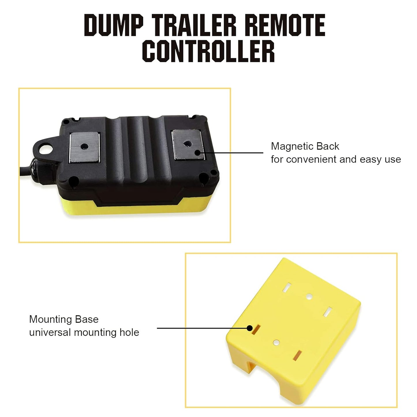 3 Wire Dump Trailer Remote Control Switch for 12V DC Single Acting Hydraulic Pump Power Supply Unit Dump Trailer Fit for Lift Unloading