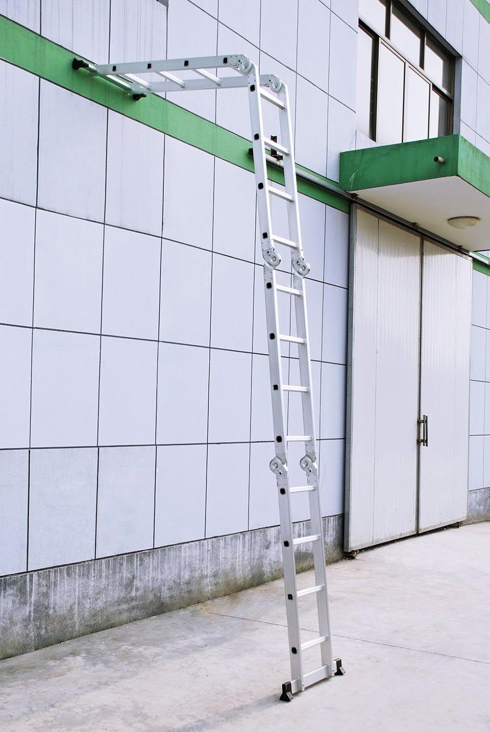 15.4Ft Telescoping Ladder Multi Purpose Aluminum Extension Ladder, Folding Ladder Certified by EN131, 330Lbs Capacity Heavy Duty with Safety Locking Hinges and 2 Panels for Free