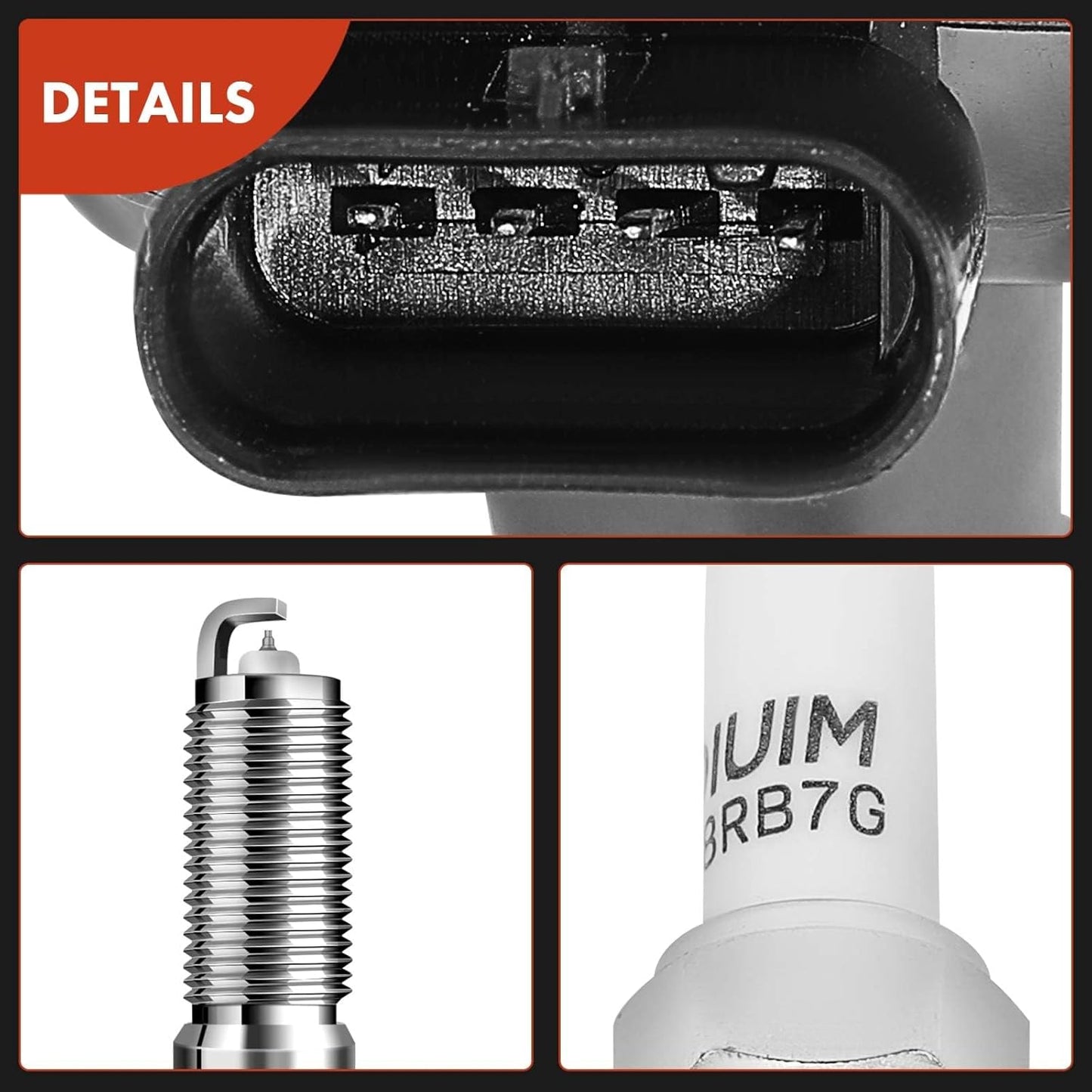 Set of 4 Ignition Coil Pack and Iridium Spark Plugs Compatible with Chevrolet Equinox 2018-2020, Malibu 2016-2020, Cruze 2016-2019 & GMC Terrain 2018-2020 & Buick Encore 2016-2019, 1.4L 1.5L