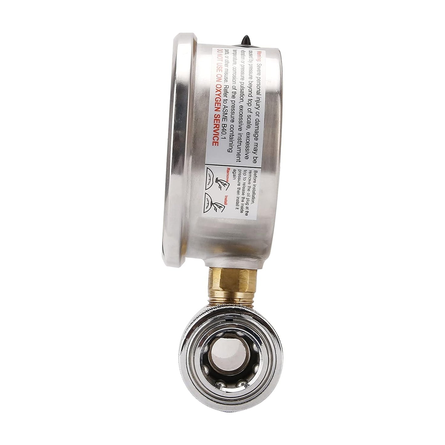 2-1/2" Pressure Washer Pressure Gauge Kit, 3/8 Inch Quick Connect, 0-5000 PSI, Liquid Filled
