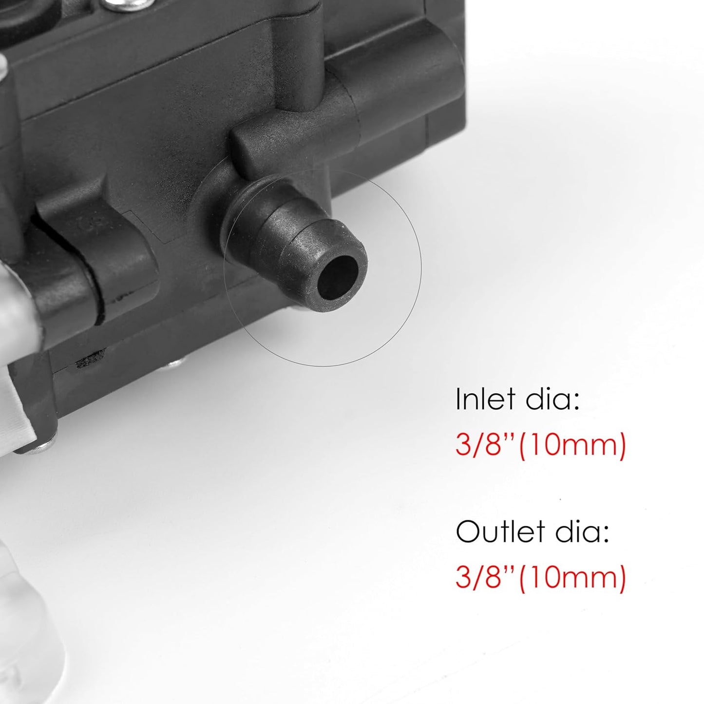 12V Diaphragm Water Pump with Pressure Switch – 1.2 GPM 80 PSI Self-Priming Sprayer with Hose Clamps – for RV, Camper, Marine, Boat – Transparent (1 Pack)