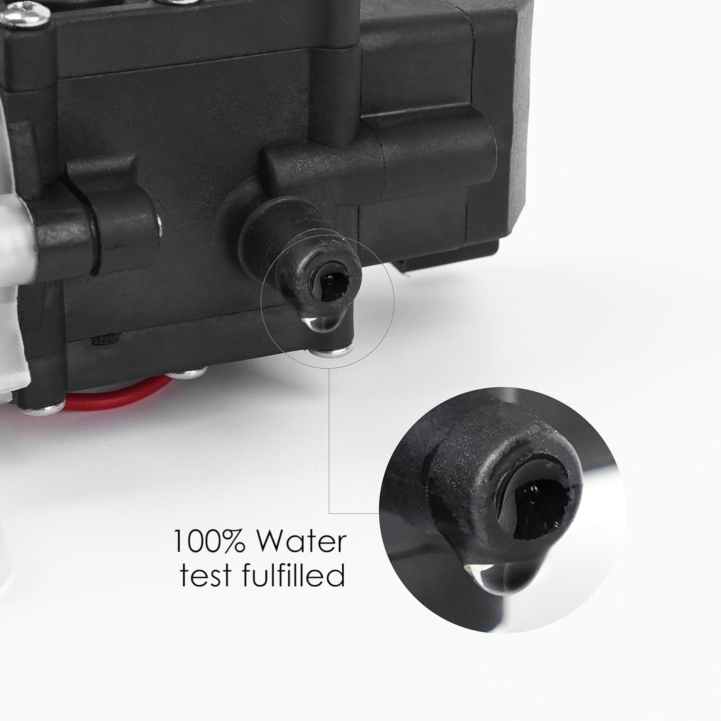 12V Diaphragm Water Pump with Pressure Switch – 1.2 GPM 80 PSI Self-Priming Sprayer with Hose Clamps – for RV, Camper, Marine, Boat – Transparent (1 Pack)