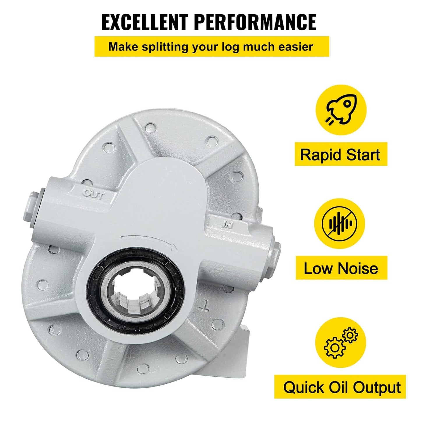Hydraulic Pump 21.2GPM Hydraulic Motor 540RPM Log Splitter 2250PSI Hydraulic Splitter SAE 12 Outlet Port Hydraulic Pump for Log Splitter for Truck Tailgate Lift,Scissor Lift, Dump Trailer