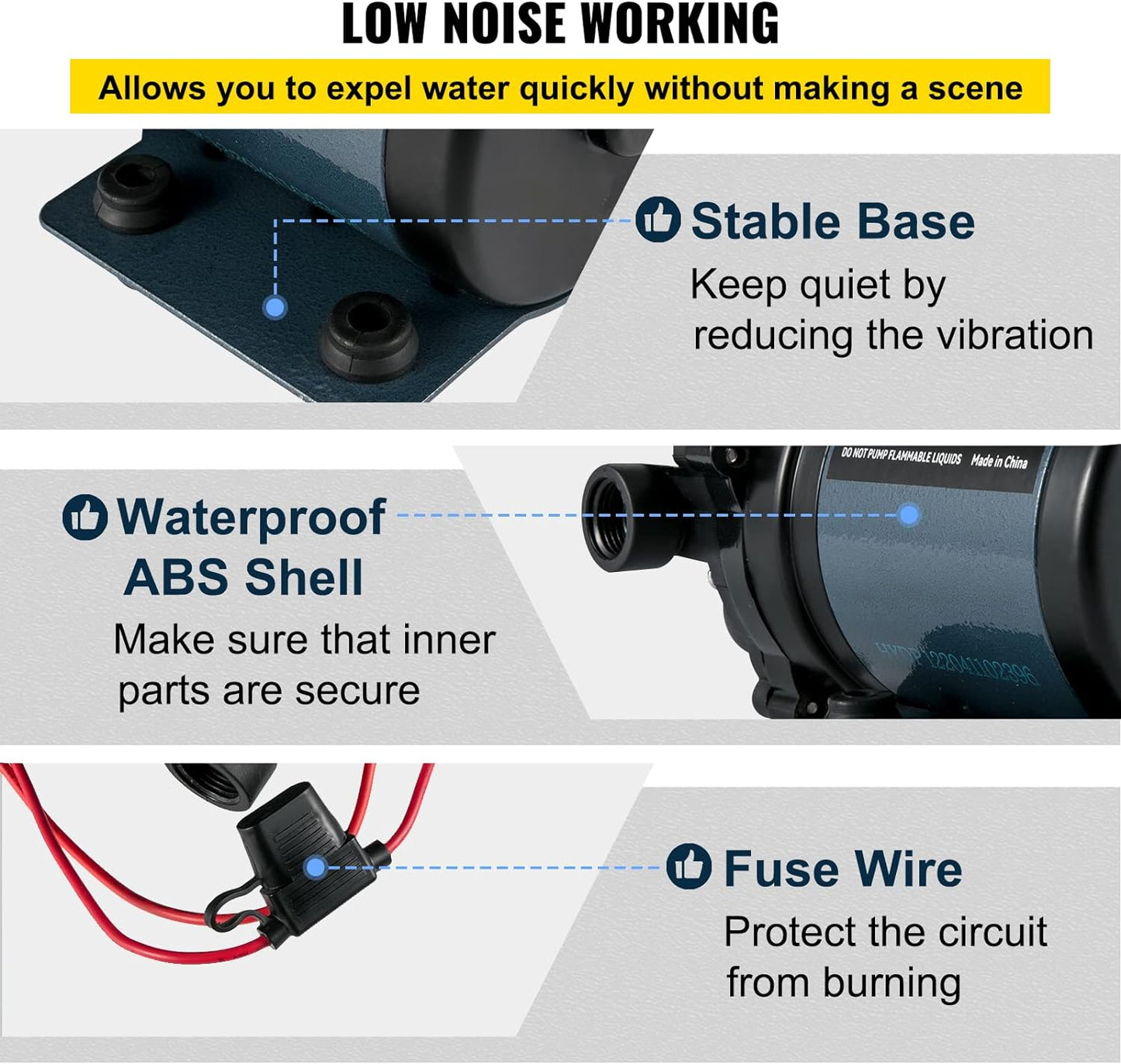 Washdown Pump, 12V DC, 7 GPM 60 PSI, Max. 10 FT Lift Self Priming Water Pump, W/Epdm Valve, Universal Salt Water Strainer & Female/Male Thread, for RV, Marine Deck, Yacht