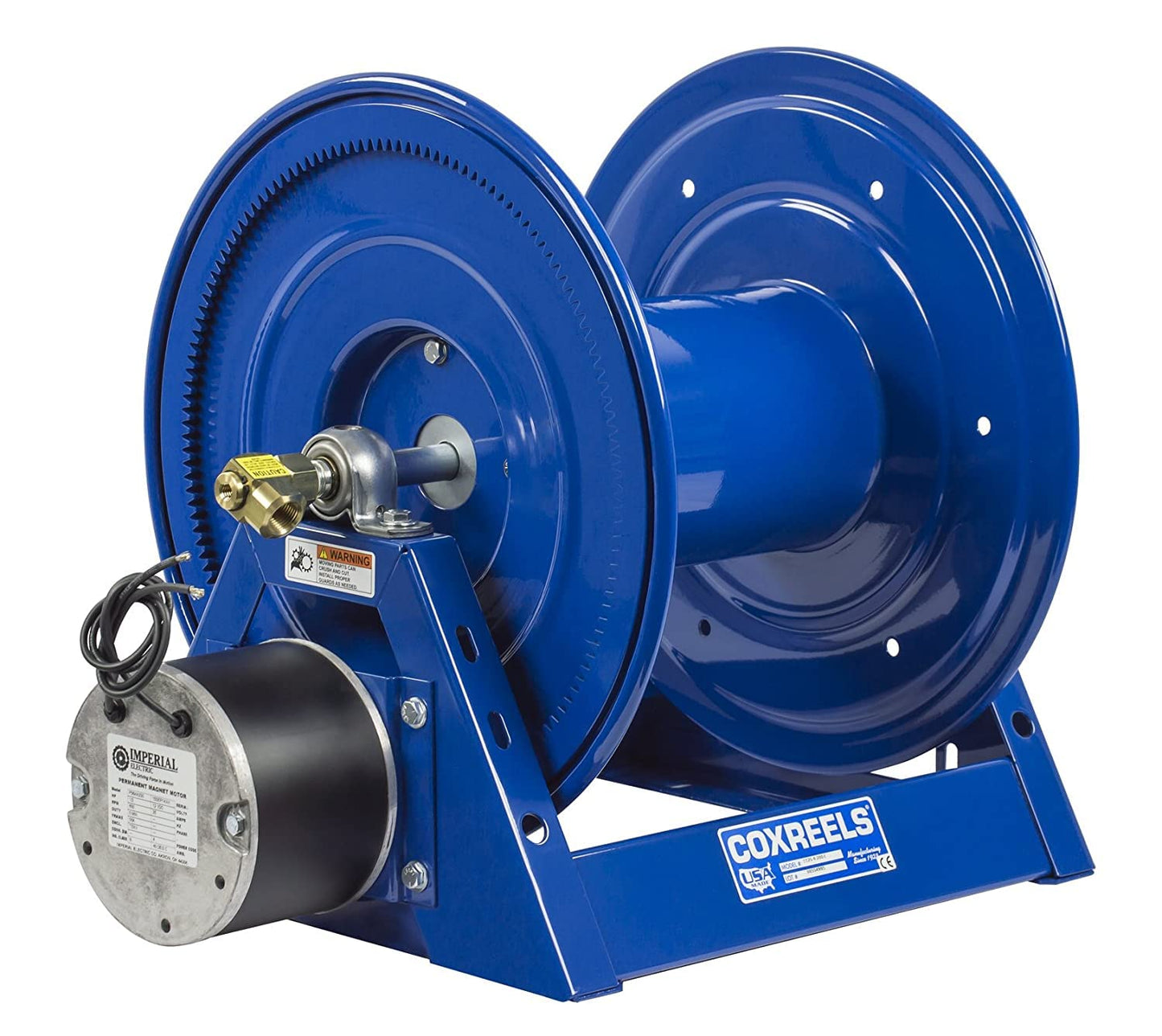 1125-4-200-E Competitor Series Motorized Reel - 1/2" Hose ID - 200' Length - for Air Compressor, Garden and Pressure Washer Hoses Professional Grade (Hose Not Included) Made in USA