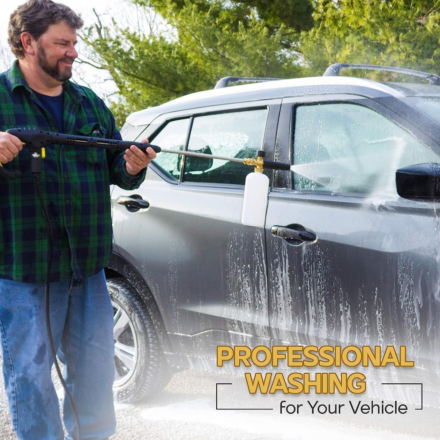 ENA Deal Foam Cannon 1L with 1/4” Standard Quick Connector for Pressure Washer Gun, Car Wash, Pressure Washer Accessories, Fits Most Pressure Washers