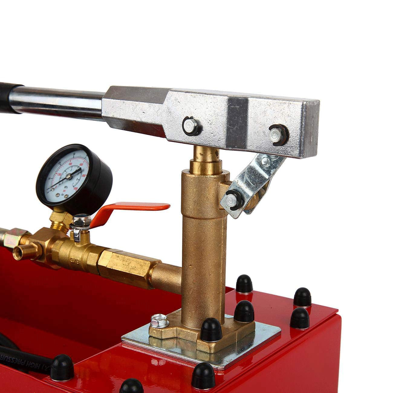 Hydrostatic Tester, Hydraulic Manual Water Pressure Test Pump, 5Mpa Pipe Leakage Pressure Tester with Gauge & 2 Gallon Tank