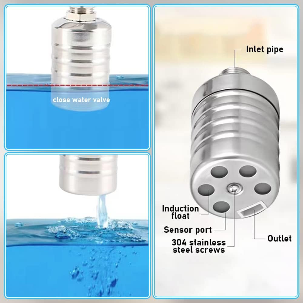 Upgrade Water Float Valve,2024 New 304 Stainless Steel Fully Automatic Water Level Control Float Valve, 1/2" Automatic Water Level Control Float Valve for Water Tank (1/2'', Side Water Intake)