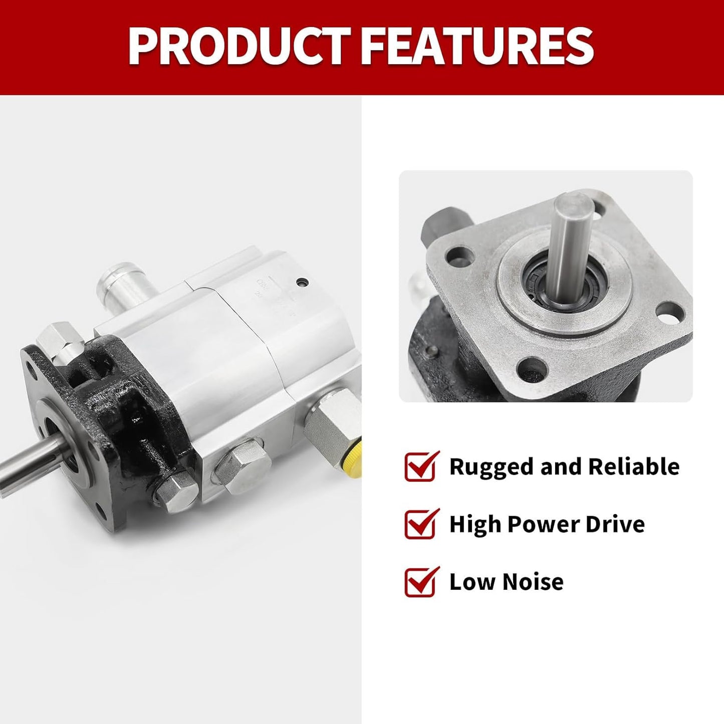 Hydraulic Log Splitter Pump 11GPM / 13GPM / 16GPM 2 Stage 3000PSI Aluminum Hydraulic Gear Wood Splitting Machine Pump (11GPM 3000PSI)