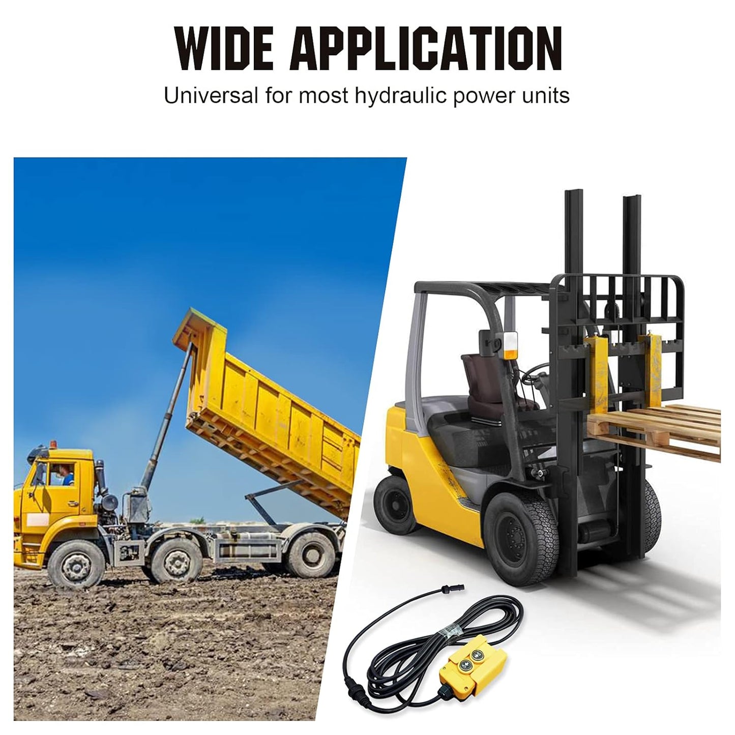 3 Wire Dump Trailer Remote Control Switch for 12V DC Single Acting Hydraulic Pump Power Supply Unit Dump Trailer Fit for Lift Unloading