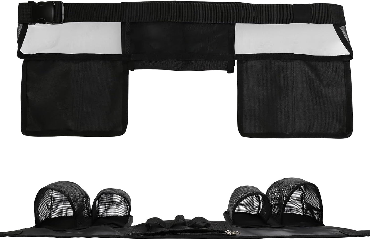 Tool Belt, Cleaning Apron for Cleaning Supplies, Tool Apron for Women and Men Housekeeping, Window Cleaning, 4 Bottle Carrier Bags, Black