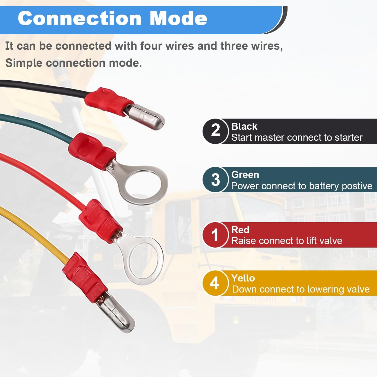 4 Wire Dump Trailer Remote Control Switch 12V DC up and down Control for Lift Gate Truck Tipper Hoist G018-4W