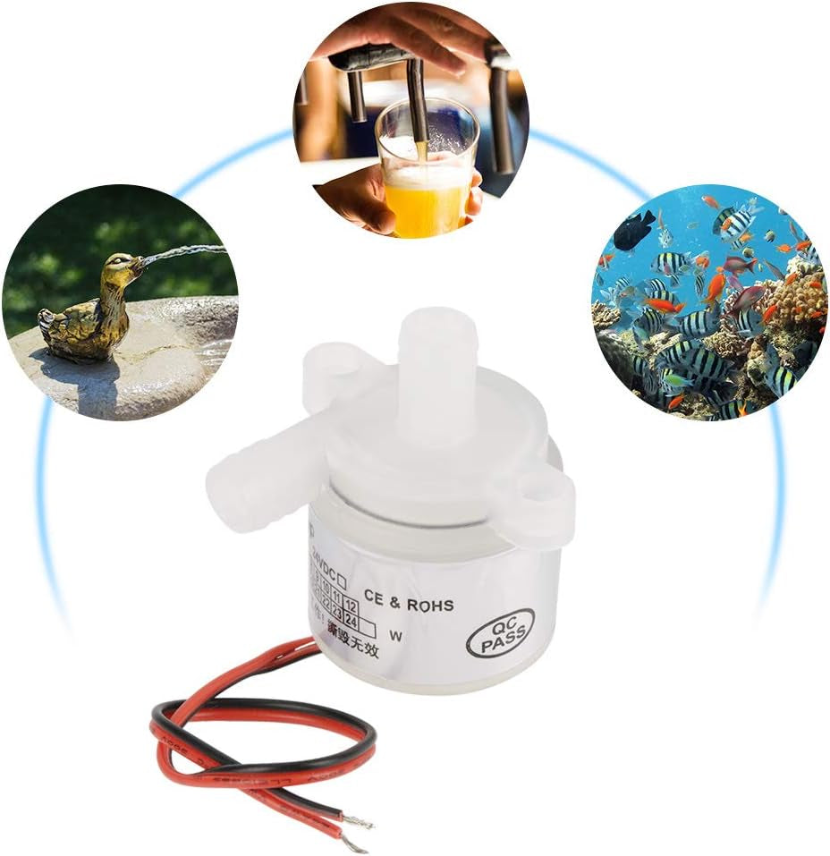 Mini Brushless Water Pump, 12V DC 6W Compact Low Noise, Ideal for Aquariums, Solar Systems and More