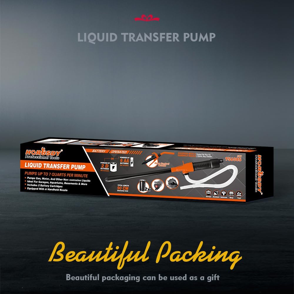 Electric Fuel Transfer Pump Battery Operated – 2.2 GPM Portable Siphon Pump with Flow Control, Dual Battery Option, for Gas, Diesel, Water, Oil, Fits 3-5 Gallon Cans