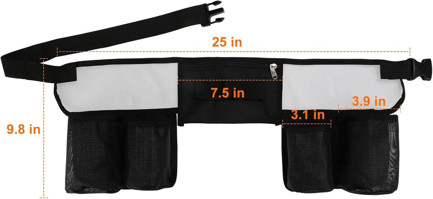 Tool Belt, Cleaning Apron for Cleaning Supplies, Tool Apron for Women and Men Housekeeping, Window Cleaning, 4 Bottle Carrier Bags, Black