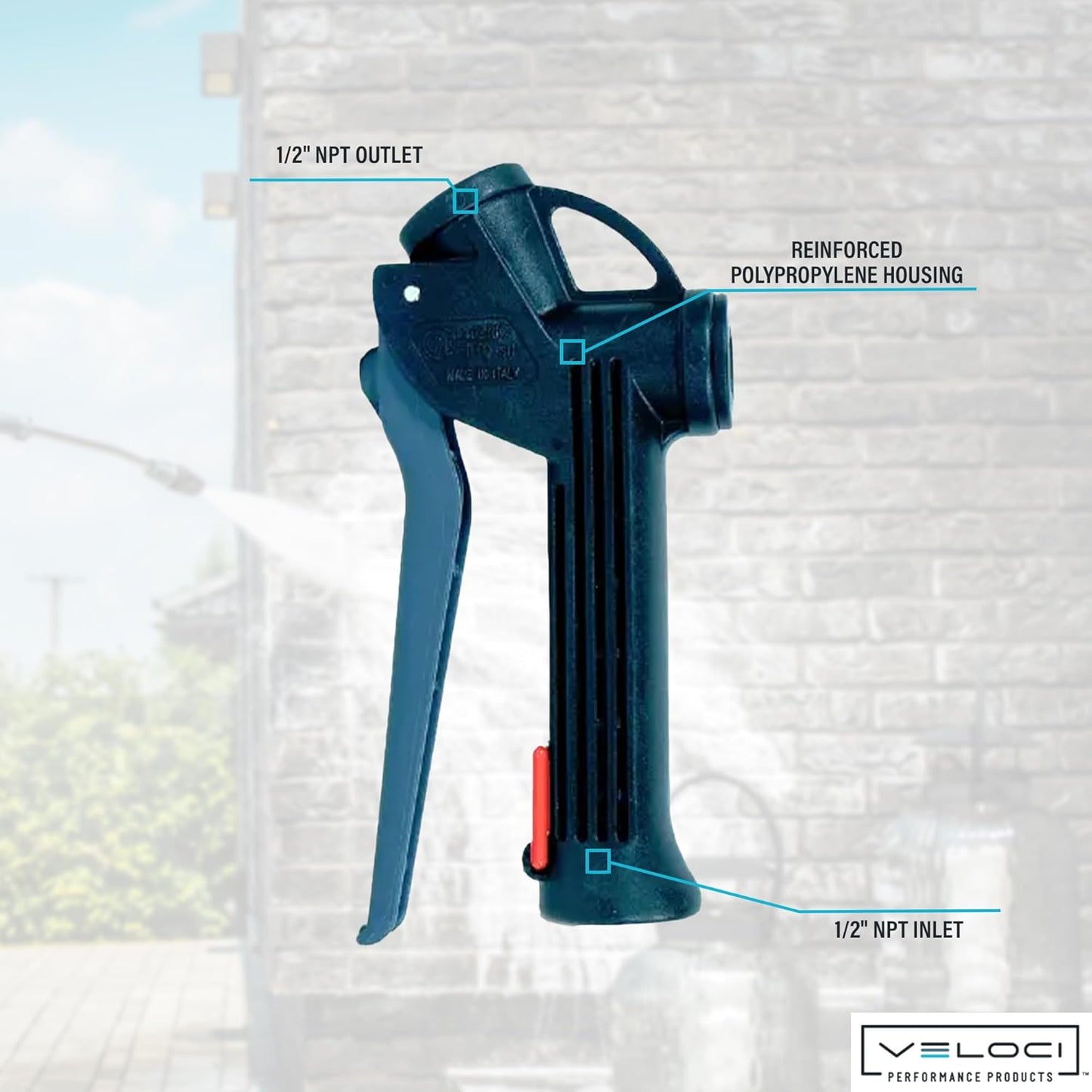 Veloci Performance Hydrojet Soft Wash System Low Pressure Trigger Gun 18 GPM 362 PSI Commercial Grade