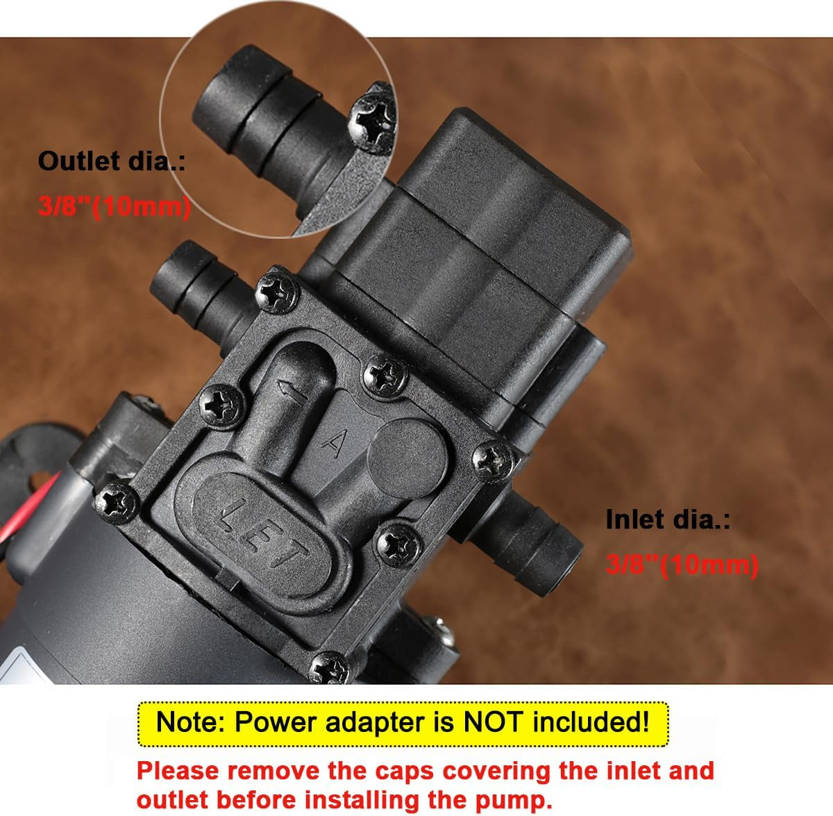 12V DC Water Transfer Pump with 2 Hose Clamps 12 Volt Diaphragm Pump Self Priming Sprayer Pump with Pressure Switch 4.5 L/Min 1.2 GPM 80 PSI Adjustable for Weed ATV Marine Boat