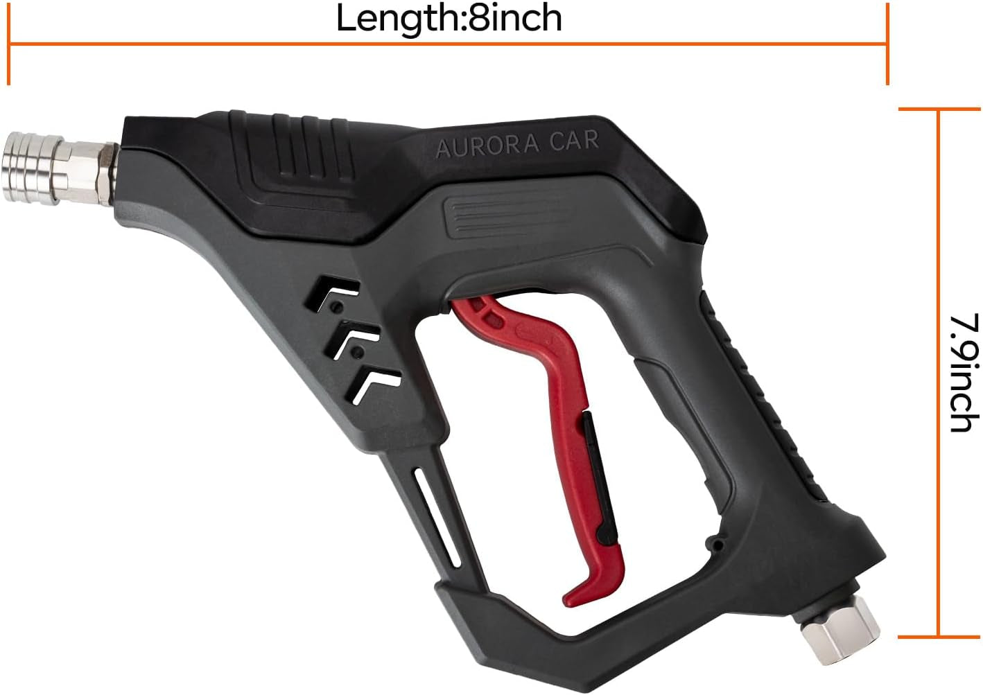 Pressure Washer Short Gun, Commercial 5000 PSI 12 GPM 5 Spray Nozzle Tips, 3/8" Quick Connect Plug and M22-14/15Mm Fittings, Power Washer Gun Compatible with Foam Cannon