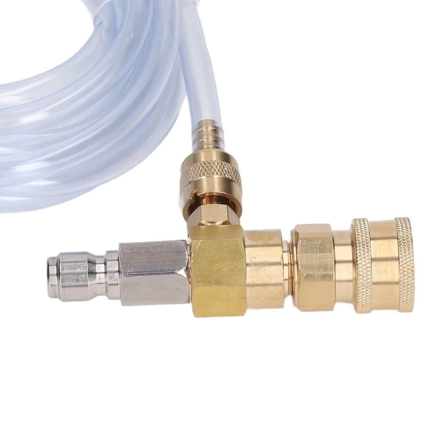Chemical Injector Kit Chemical Injector Brass Stainless Adjustable Downstream Injector with 9.8Ft Tube 5000 PSI for Pressure Washer Tool Sets