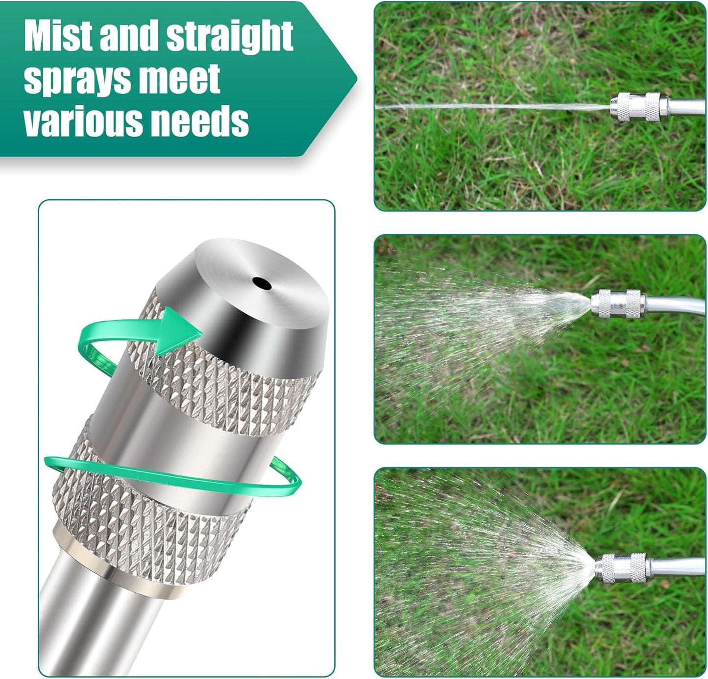 29 Inch Sprayer Wand Replacement Stainless Steel 3/8 Brass Barb Universal Water Spray Parts Metal Adjustable Nozzle Sprayer Wand with Shut off Valve(2 Set)