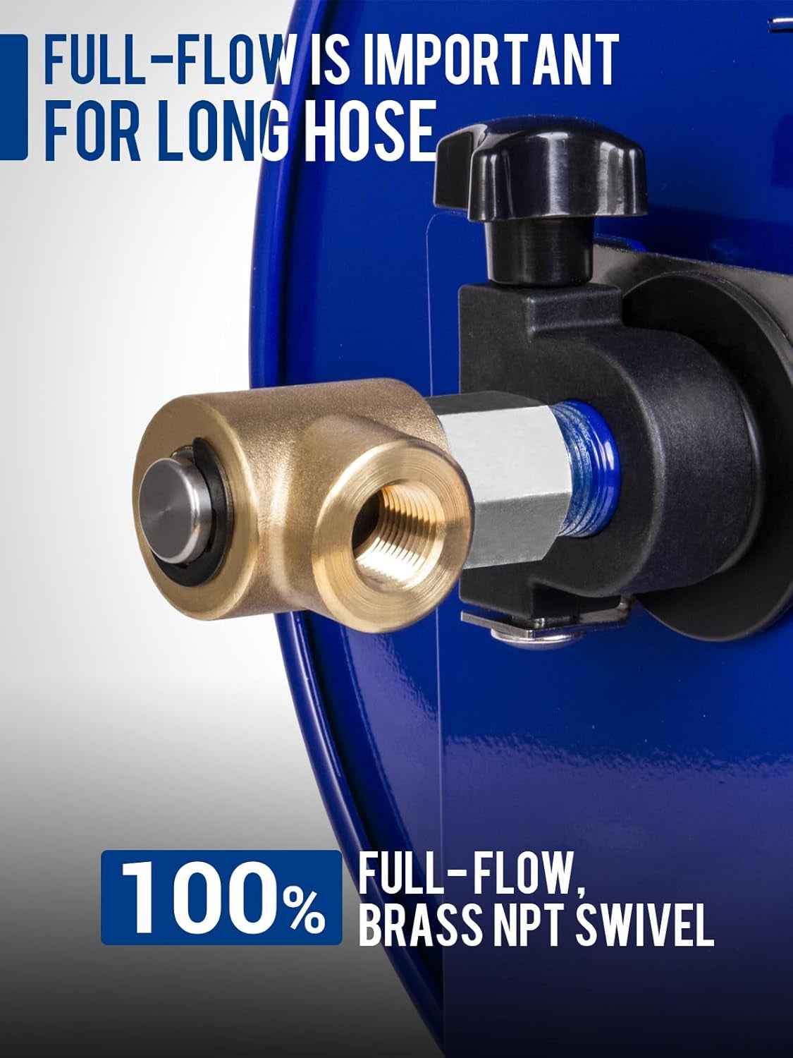 Pressure Washer Hose Reel 150Ftx3/8”, Manual Power Washer Hose Reel 300Ftx1/4” with M22 Fitting, 4500PSI Heavy Duty Hose Reel for Water, High Pressure Washer Reel with Trailer/Wall/Van Mount