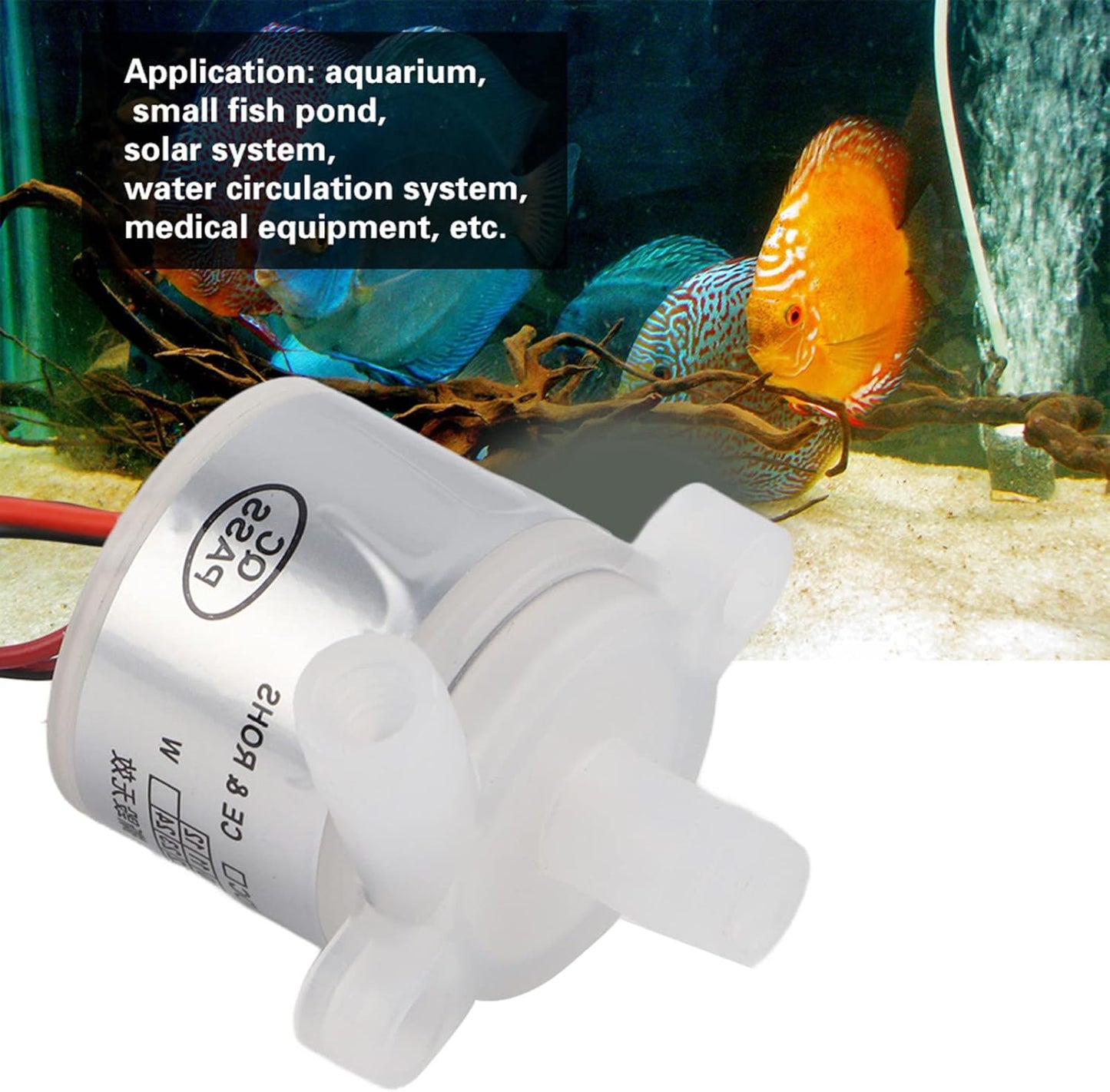 DC 12V 6W Mini Submersible Water Pump, Mini Food Grade Brushless Water Pump for Medicals Instruments (White)