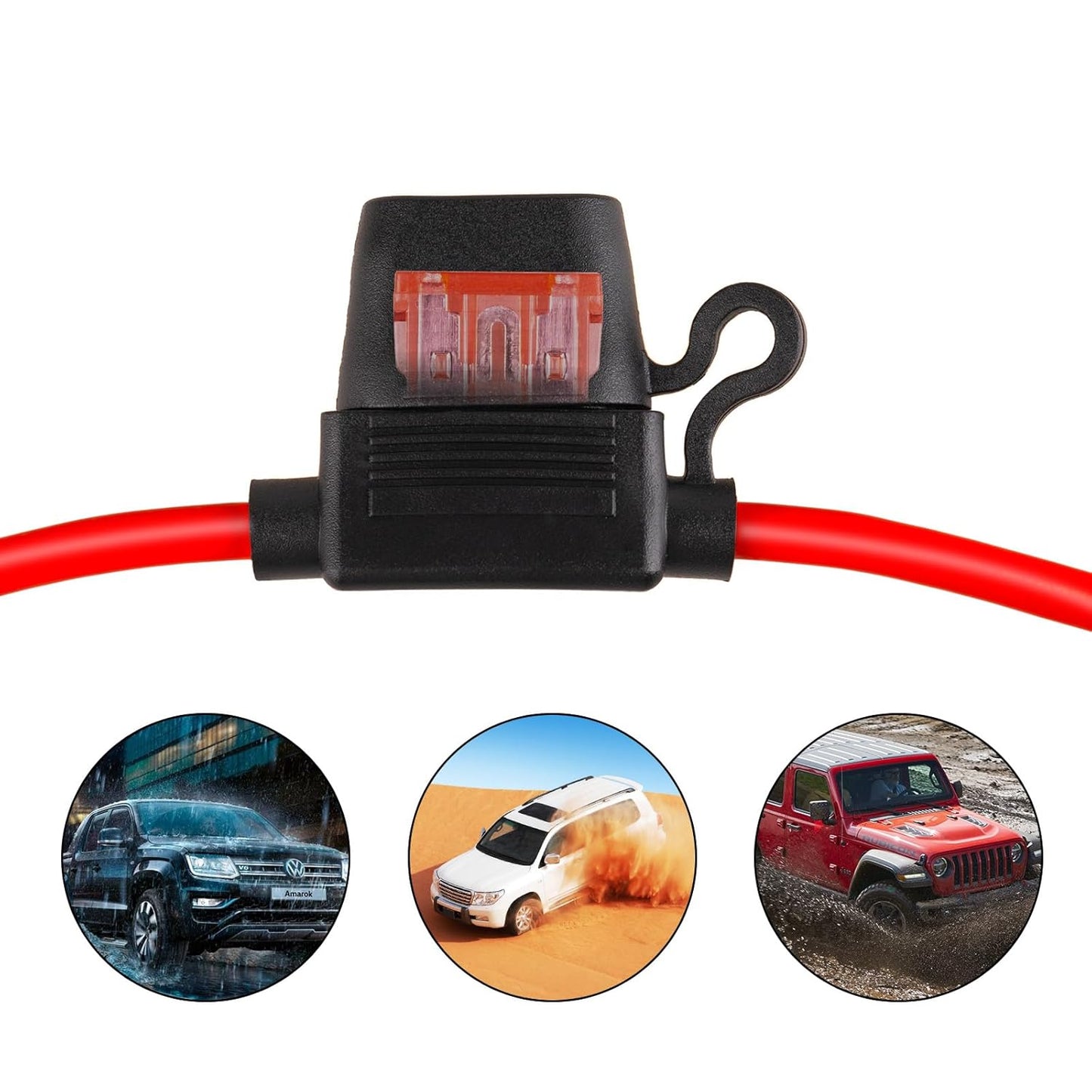 4PCS Inline Fuse Holder, 10 Gauge in Line Blade Fuse Holders with 12V 40 AMP Inline Fuse, Professional ATC Standard Car Automotive Marine Waterproof Fuse Holder