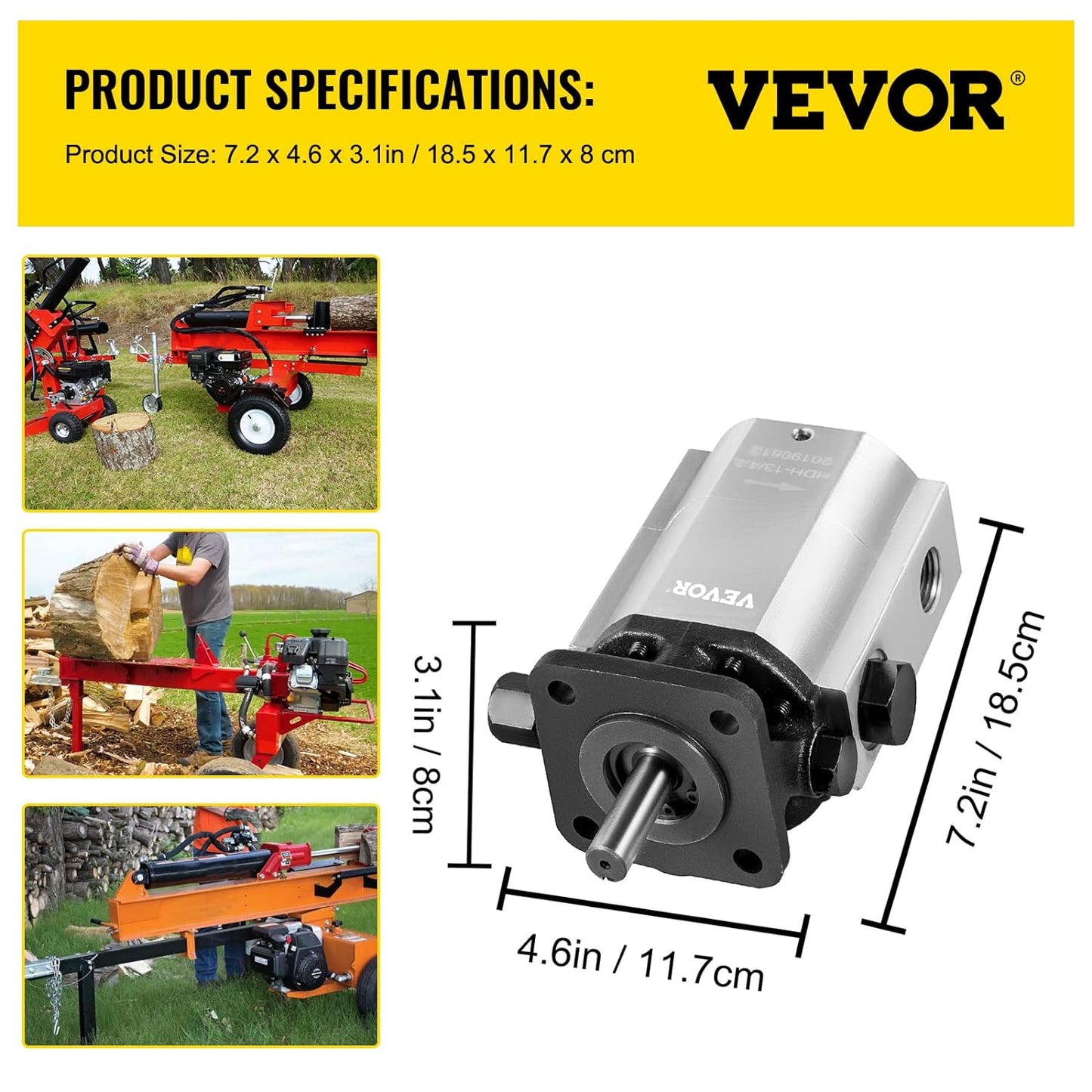 Hydraulic Pump 16 GPM Hydraulic Motor 2 Stage Hydraulic Pump Log Splitter Hydraulic Pump Wood Splitter Pumps Log Splitter Hydraulic Built Pump Hydraulic Wood Splitter Parts & Hydraulic Motor