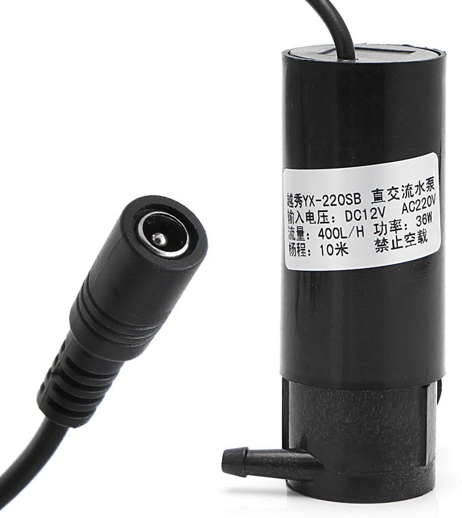 DC 12V/AC 36W Fountain Submersible Water Pump 10M 400L/H Car Wash Bath