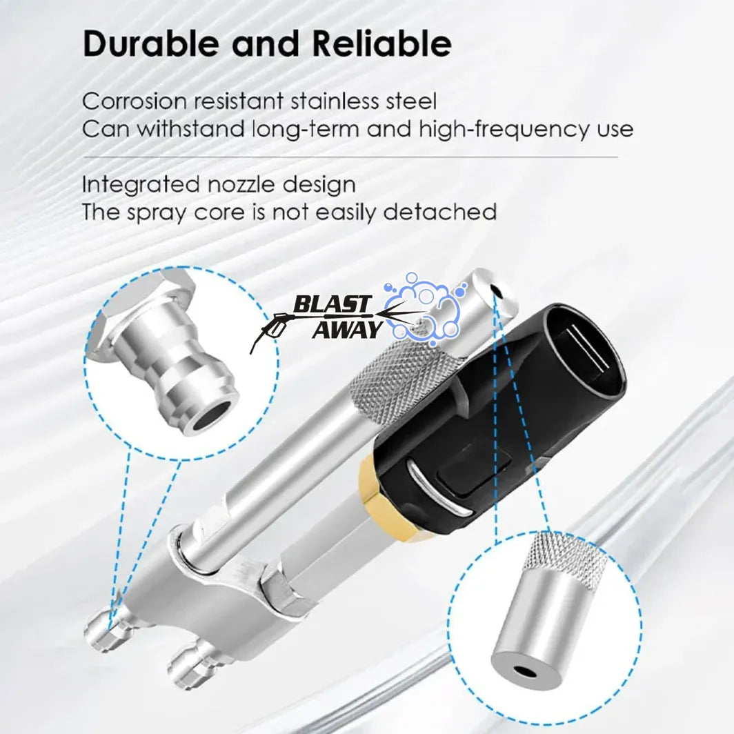 Blast away M5 Twist Nozzle for Pressure Washer Adjustable Stainless Steel Pressure Washer Nozzle - 304 Material, 5000 PSI 3-7 GPM Long-Range Spray