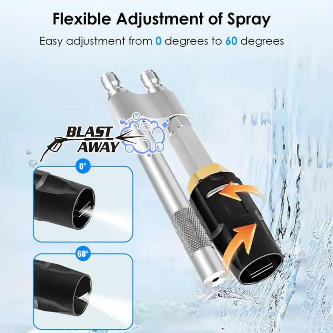 Blast away M5 Twist Nozzle for Pressure Washer Adjustable Stainless Steel Pressure Washer Nozzle - 304 Material, 5000 PSI 3-7 GPM Long-Range Spray