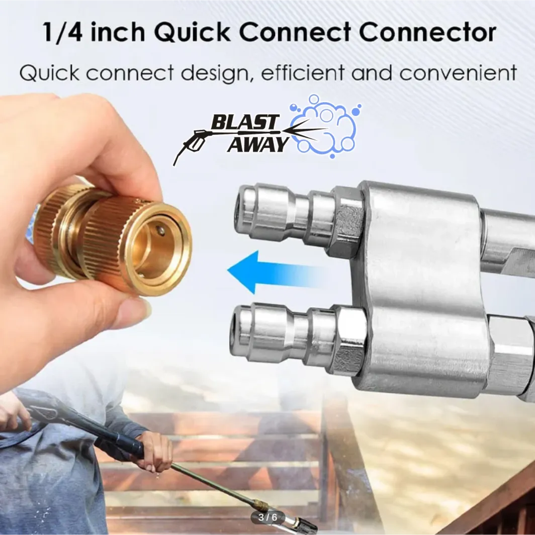 Blast away M5 Twist Nozzle for Pressure Washer Adjustable Stainless Steel Pressure Washer Nozzle - 304 Material, 5000 PSI 3-7 GPM Long-Range Spray