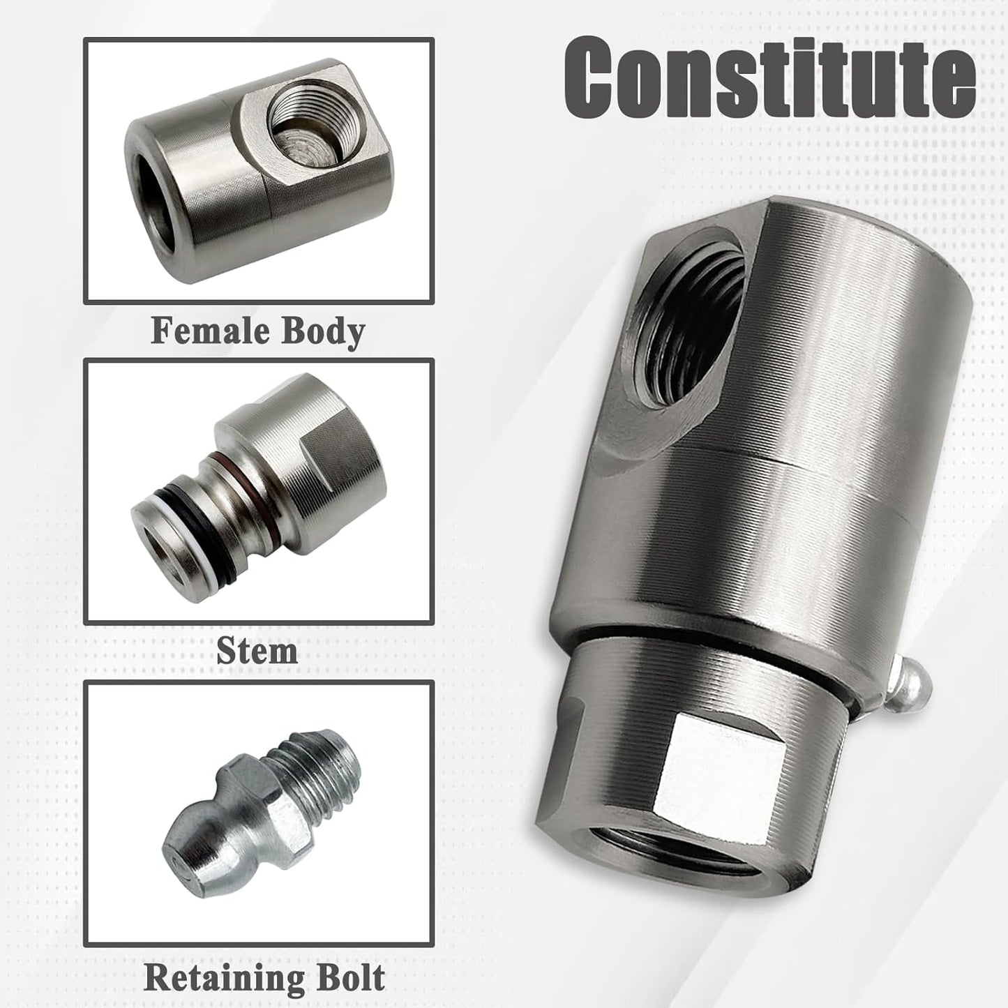 5024-Ni-Al 1/2 Inch Hose Reel Swivel Fitting Replacement, Swivel Fitting for Hose Reel 9Ss8Fp50Xfp50-Ni-Al