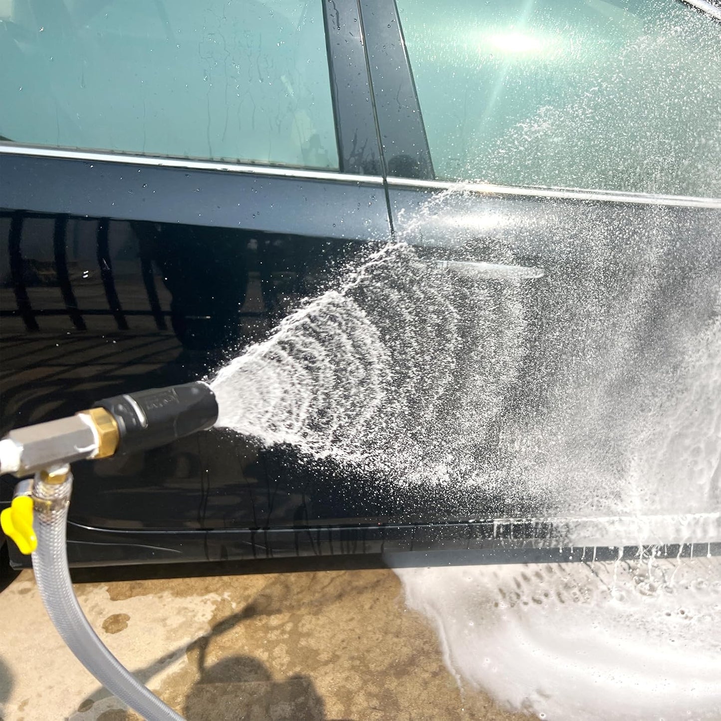 Adjustable Long Range Downstream Injection Nozzle Kit 4-4.5 GPM, Pressure Washer Spray Nozzle, High Power Washing External Chemical Injector with 1/4” Quick Connect, 2500 to 4000 PSI