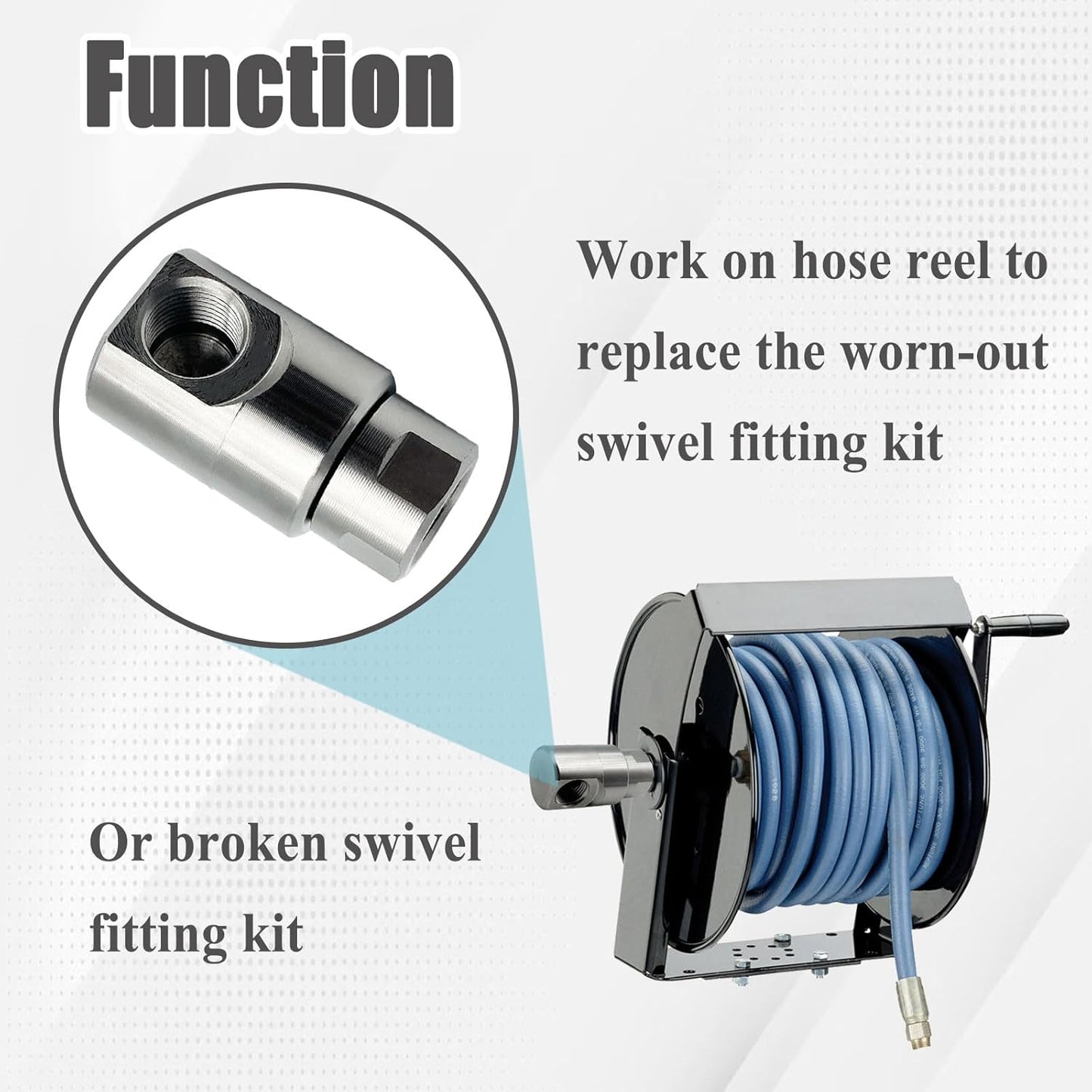 5024-Ni-Al 1/2 Inch Hose Reel Swivel Fitting Replacement, Swivel Fitting for Hose Reel 9Ss8Fp50Xfp50-Ni-Al