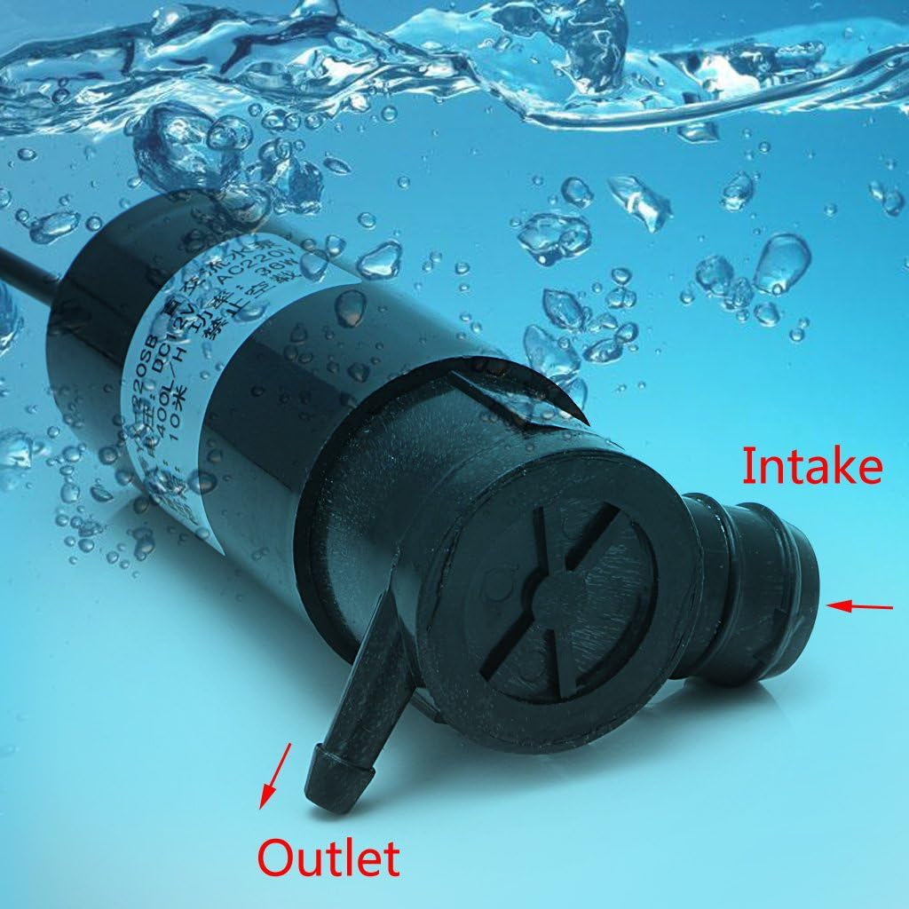 DC 12V/AC 36W Fountain Submersible Water Pump 10M 400L/H Car Wash Bath