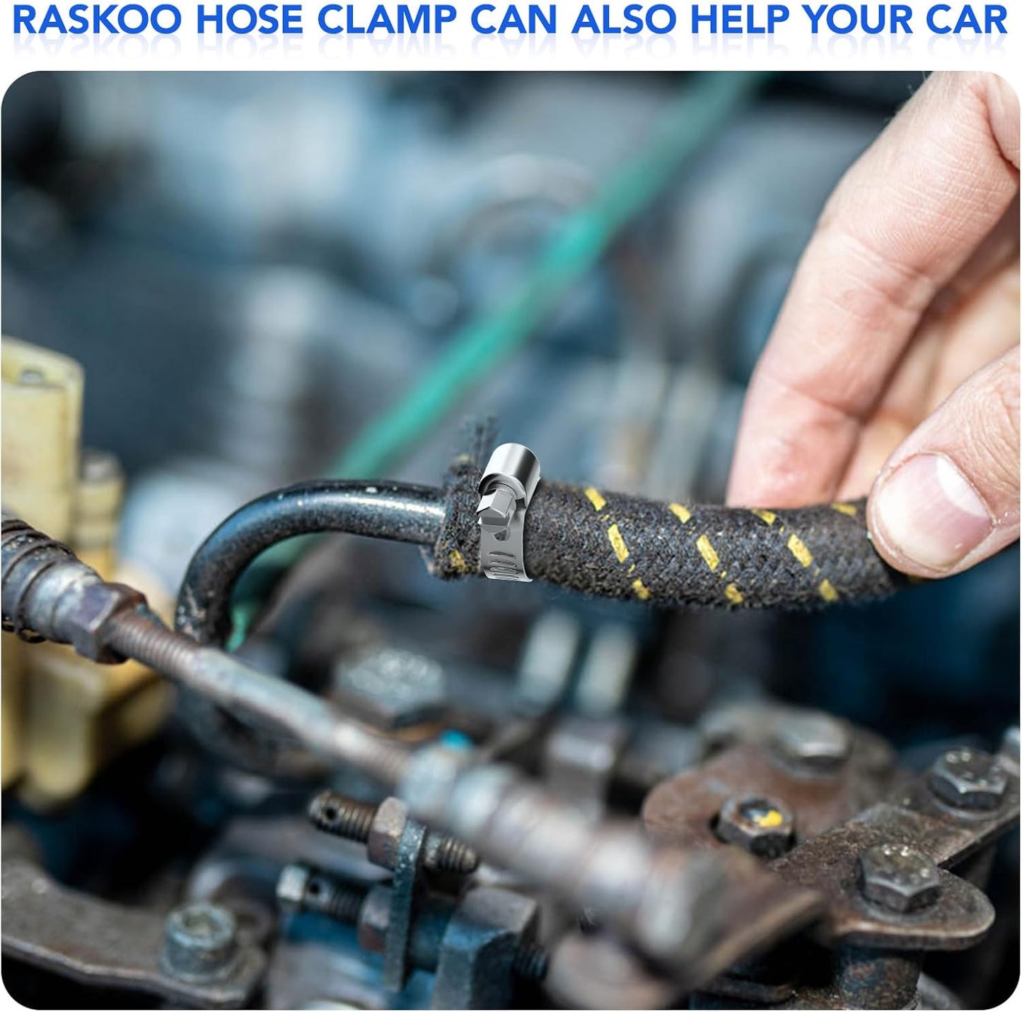 46PCS Premium Stainless Steel Hose Clamps Kit, 7 Size (1/4"-1-1/2") Adjustable Hose Clamp Assortment, Long-Lasting Worm Gear Clamps for Fuel Line, Plumbing, Automotive, Mechanical Applications