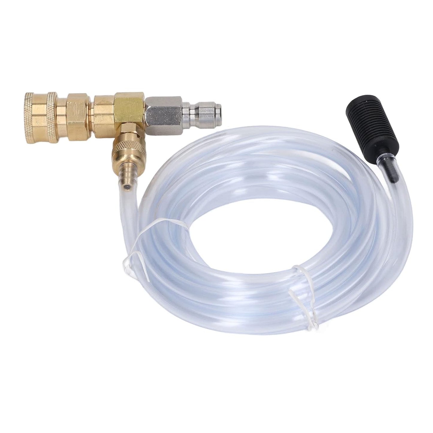 Chemical Injector Kit Chemical Injector Brass Stainless Adjustable Downstream Injector with 9.8Ft Tube 5000 PSI for Pressure Washer Tool Sets