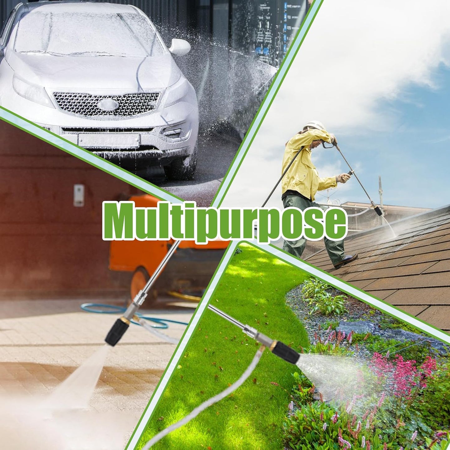 Adjustable Long Range Downstream Injection Nozzle Kit 4-4.5 GPM, Pressure Washer Spray Nozzle, High Power Washing External Chemical Injector with 1/4” Quick Connect, 2500 to 4000 PSI
