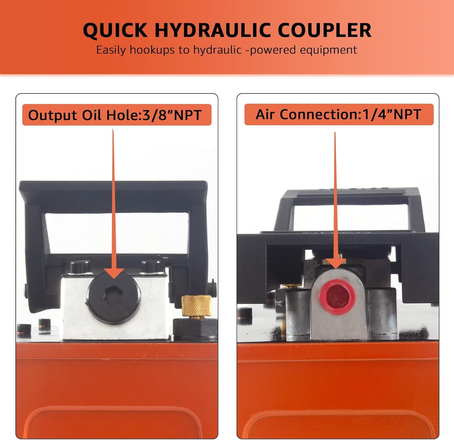 BESTOOL 10,000 PSI, 1/2 Gal Reservoir Foot-Operated Air Hydraulic Pump for Heavy Machinery Lifter & Auto Repair