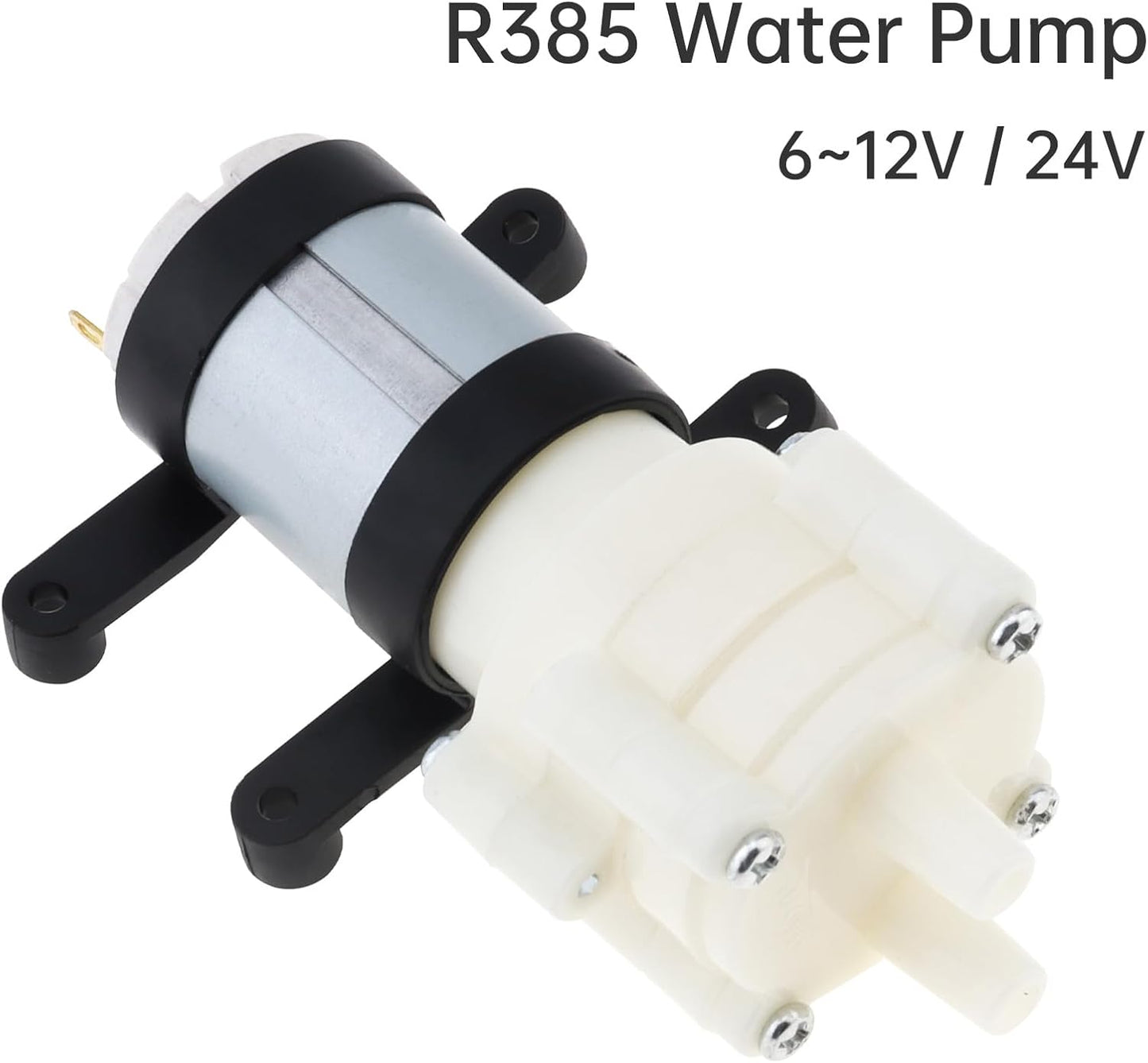 Mini Water Pump DC 24V Diaphragm Self Priming Pump for Aquariums Fish Tank/Tea Machine, R385 Water Pump with PVC Bracket (24V)