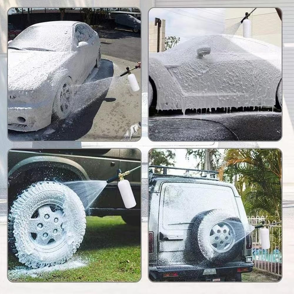 Foam Cannon, 1L Adjustable Snow Foam Lance with 1/4 Inch Quick Connector Power Washer Foam Cannon for Pressure Washer
