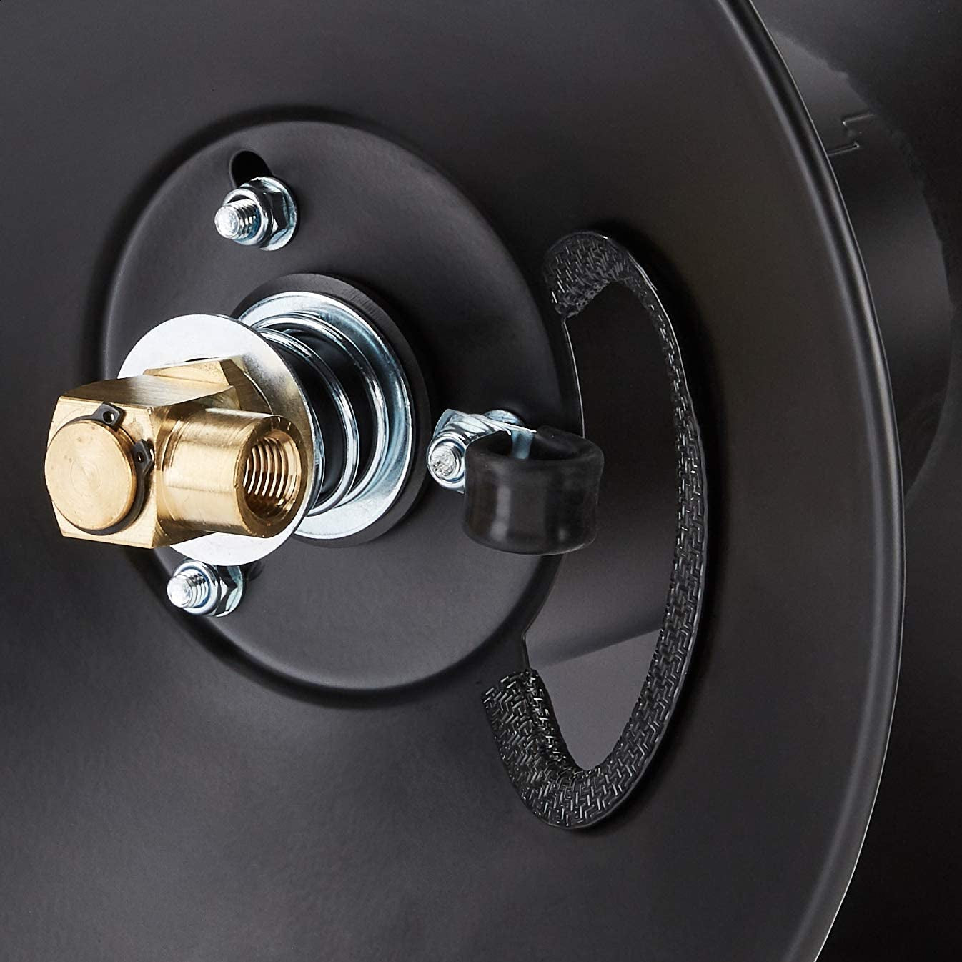 Retractable Air Hose Reel - Fits 3/8-Inch × 50-Feet Air Compressor Hoses, Hoses Excluded, Not for Water/Pressure Washers, 300PSI, Black