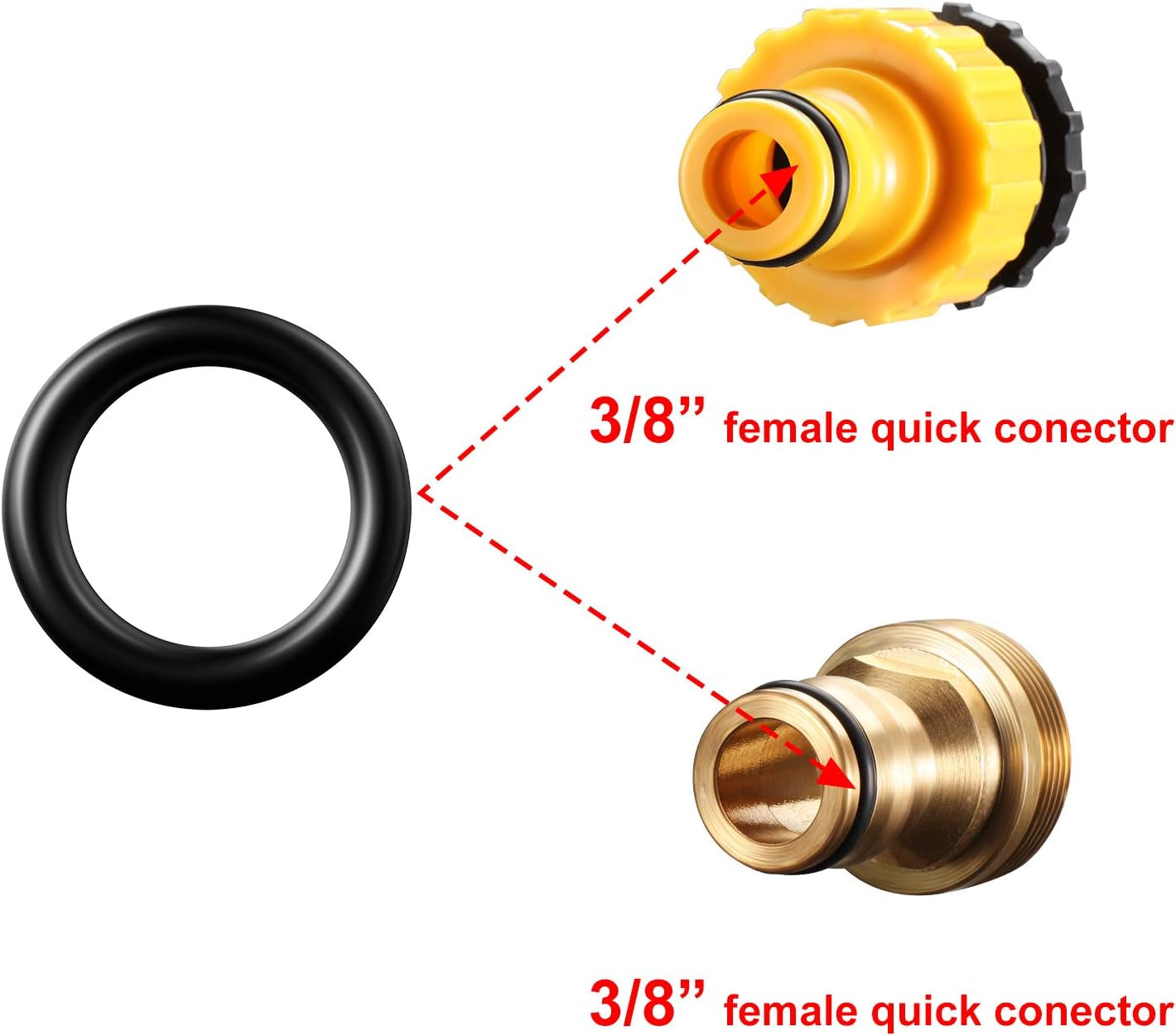 50 Pieces Power Pressure Washer O-Rings Replacement for 1/4 Inch, 3/8 Inch, M22 Quick Connect Coupler
