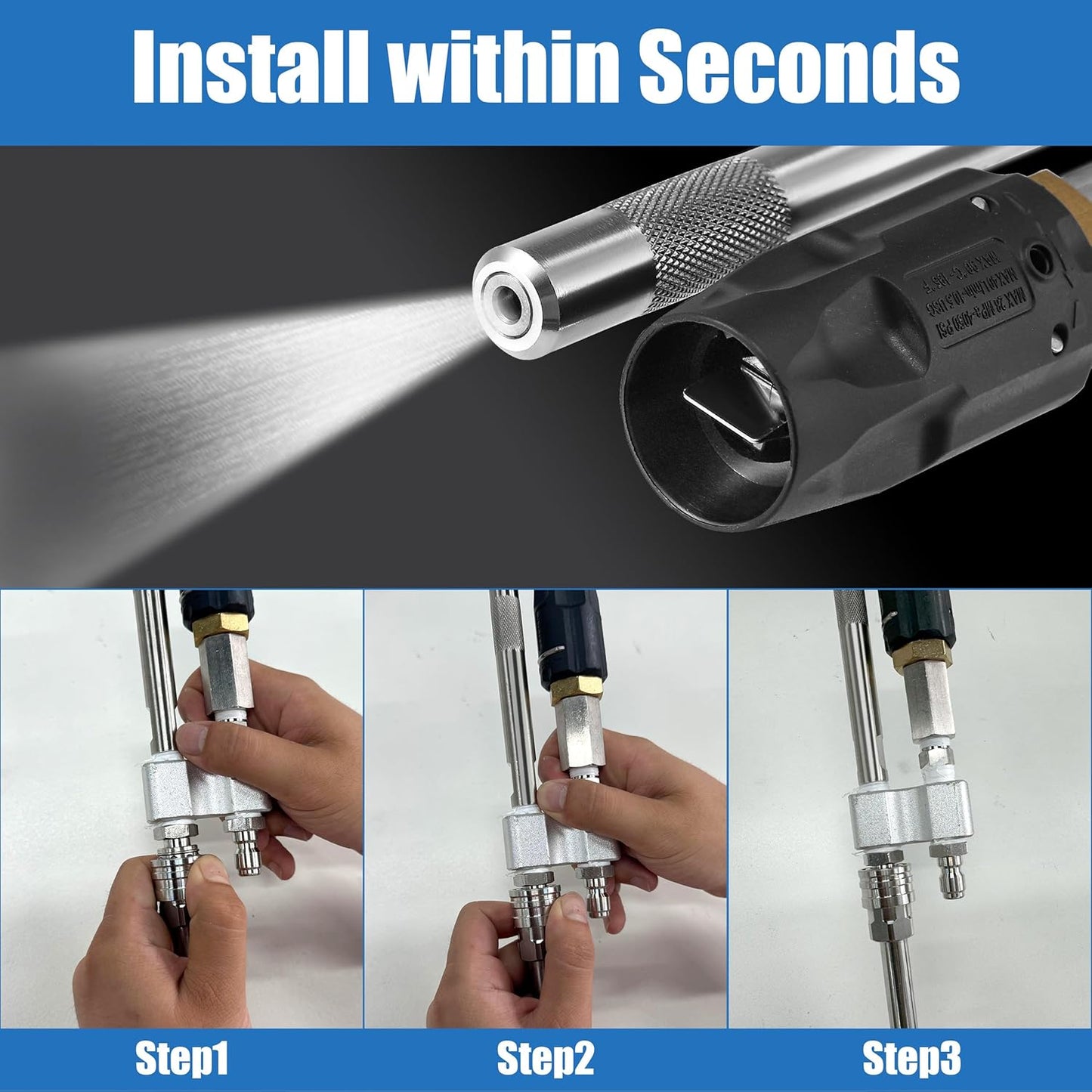 Shooter Tip M5 Twist Nozzle, Long Range Soap Nozzle for 3-7 GPM