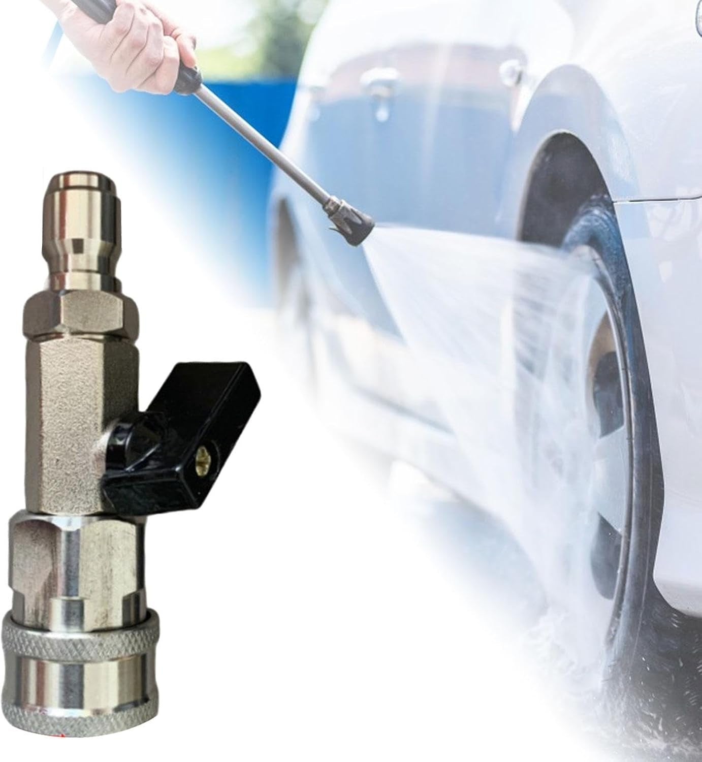 High Pressure Washer Ball Valve Kit,Rustproof Practical Simple to Use Multipurpose Quick Connect Plug for Accessory, Style E