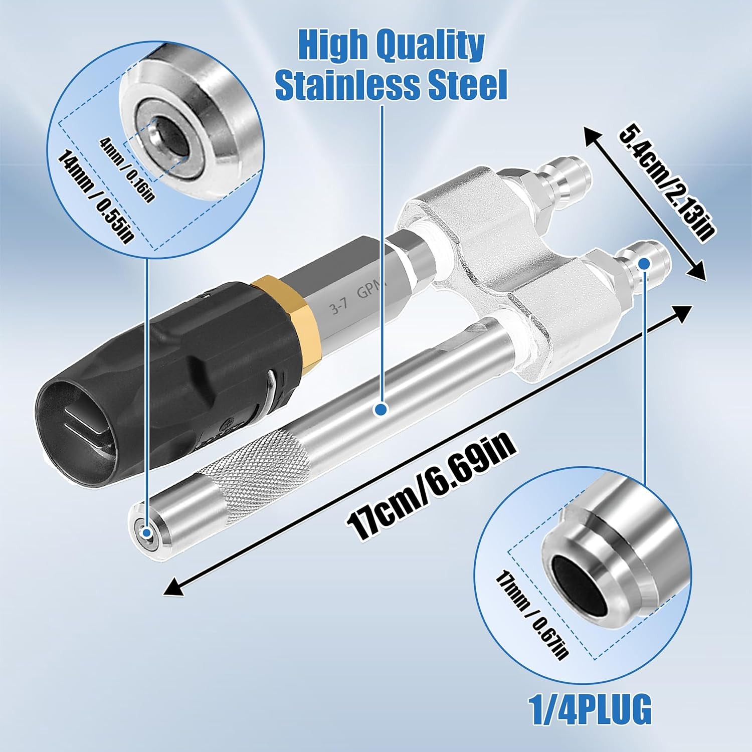 Shooter Tip M5 Twist Nozzle, Long Range Soap Nozzle for 3-7 GPM