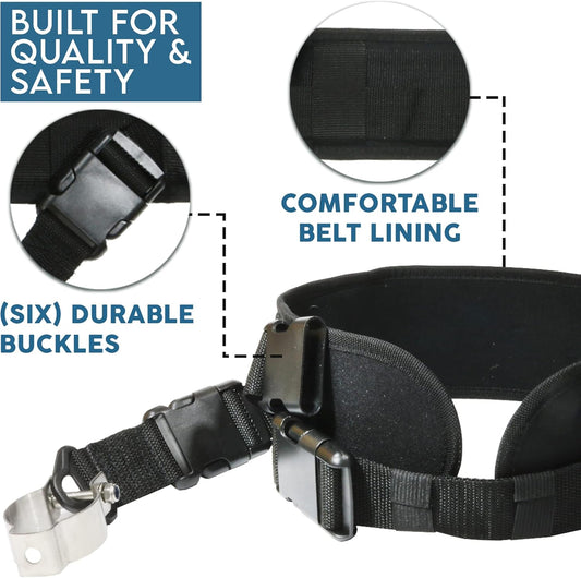 Pressure Washer Wand Belt, Telescoping Washer Support Harness with Sling Strap, Ideal for Pressure Washer Extension Wand 24 Feet, Works with General Pump, BE, MTM (Black)